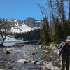 Crossing the creek at the mouth of Avalanche Lake