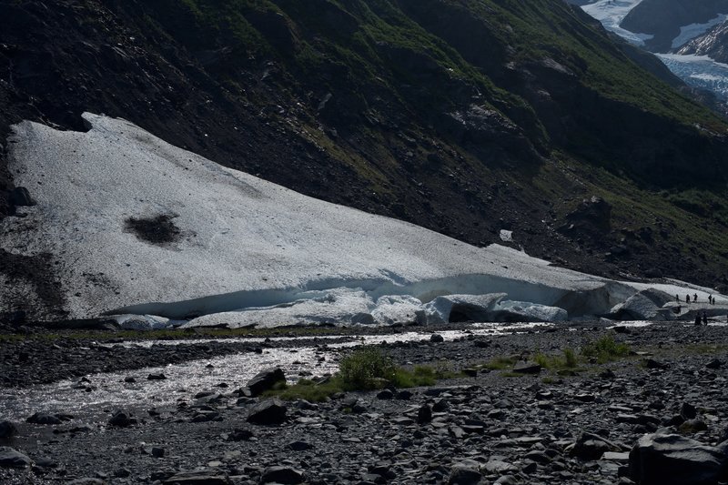 Snow can be found in the valley late into the summer. Be careful of snow bridges and falling snow and ice if approach the snow fields.