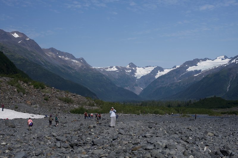 On your way back, you can enjoy the view of the mountains above Portage Lake.