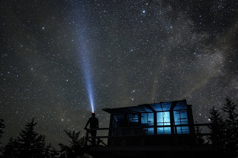 The Milky Way above Devils Peak Lookout.