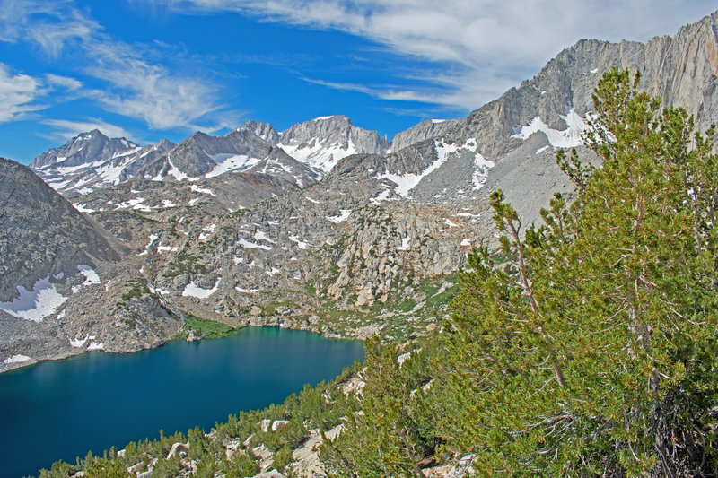 Ruby Lake with 13,000 foot peaks in the background. Left to right: Mt. Date, Mt. Abbot, and Mt. Mills.