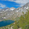 Ruby Lake with 13,000 foot peaks in the background. Left to right: Mt. Date, Mt. Abbot, and Mt. Mills.