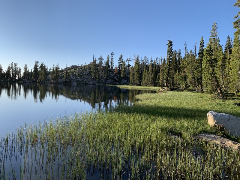 Grouse Lake near sunset looking northwest.