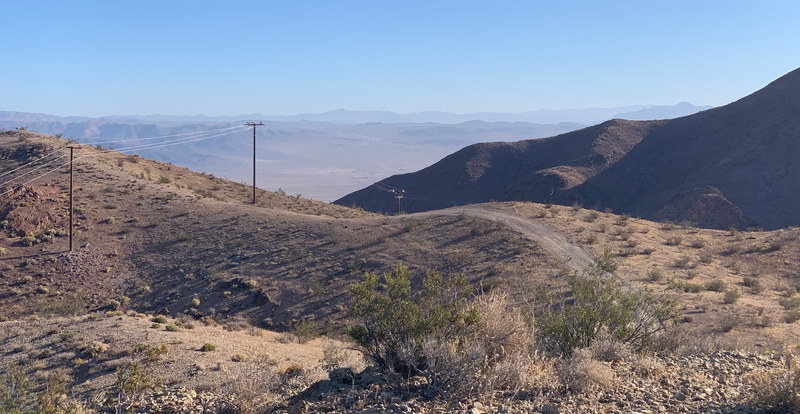 Looking out over Coyote Lake Basin and Fort Irwin.