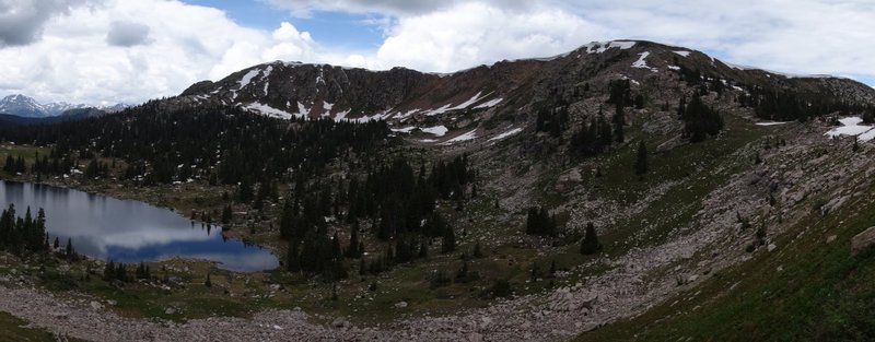 Panorama overlooking Lyle Lake. Around the 2 mile mark.