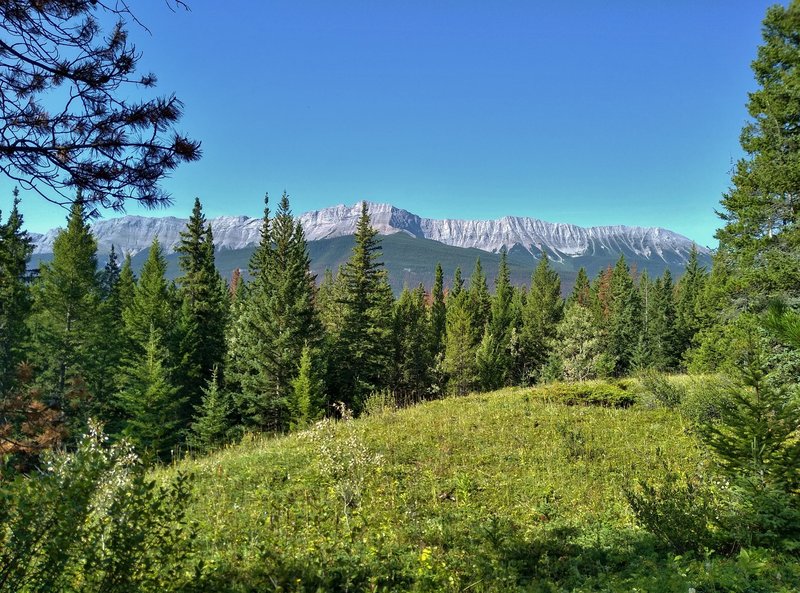 Roche De Smet of the De Smet Range, looking west-southwest from the Celestine Lake Trail.