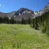 Looking south along Thorp Creek meadow toward the Hurwal Divide.