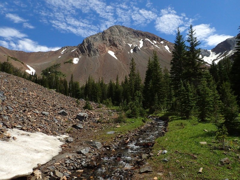 Spring-fed Thorp Creek emerges from the Hurwal Divide.