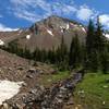 Spring-fed Thorp Creek emerges from the Hurwal Divide.