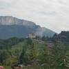 Views of Chateau de Menthon Saint Bernard from the end of the trail