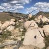 Trail goes over and down boulders along the way.