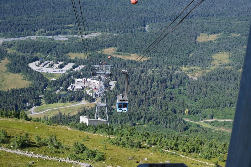 Views form the Upper Tram Terminal looking down at the Alyeska Resort.