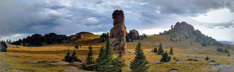 rock formations above treeline en route to Bison Peak