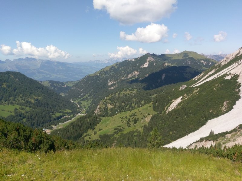 NW views downvalley past Malbun towards Vaduz