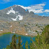 Largest of the Trail Lakes. The "Needle" is on the ridge in the center.