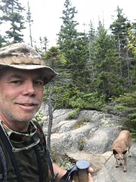 Champney falls trail and piper trail intersections. .06 miles below the summit.