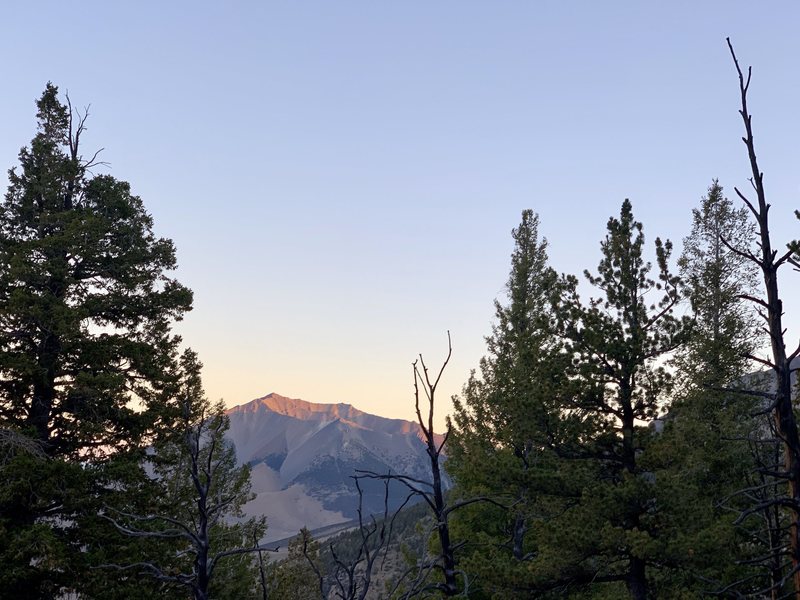 Looking to the north during the steep climbing