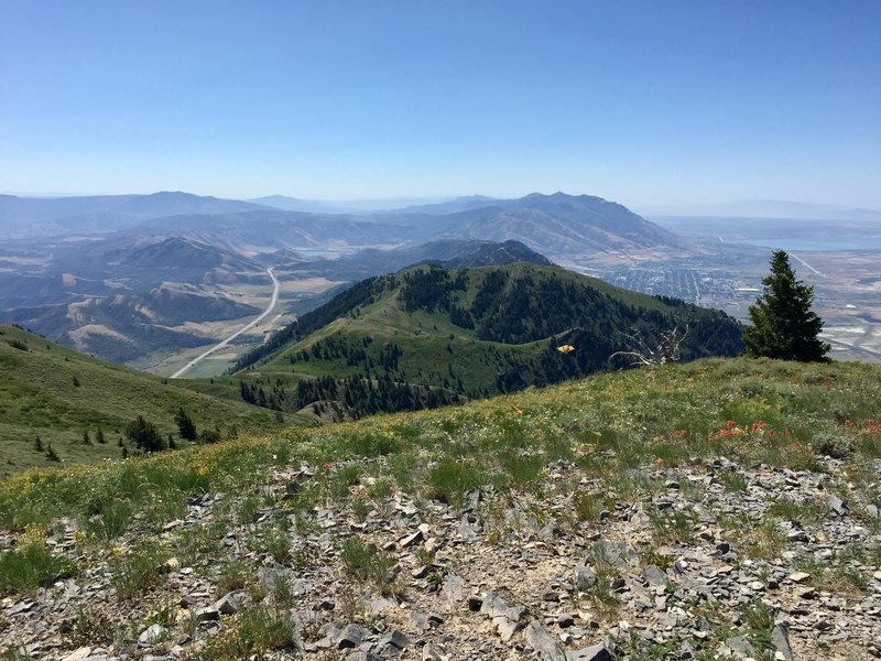 The view south from the summit of Box Elder Peak.