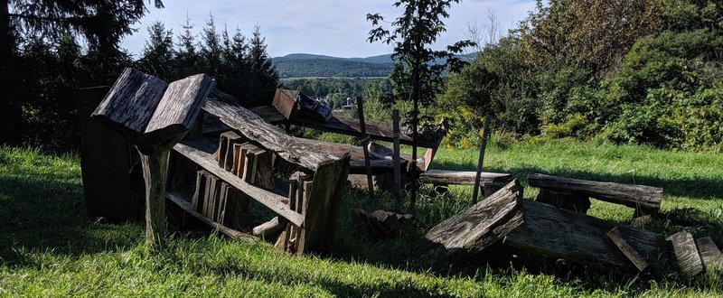 Art installation and territorial views from Stone Quarry Art Park.