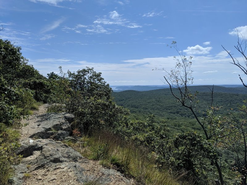Views south to the Hudson (in the distance) from the AT at Black Mountain.