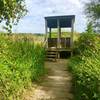 Hut marking the end of the Great Blue Heron Trail where you can look out into the marsh.