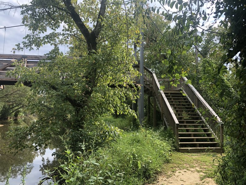 Pedestrian bridge from Accotink Creek Trail to Beaver Dam Loop Trail.