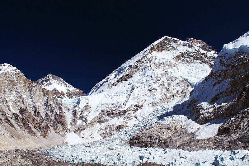 View of Khumbu Icefall from Everest Base Camp.