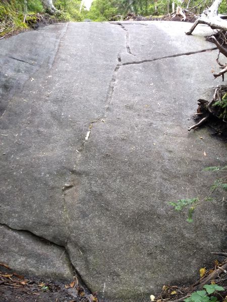 Sample rock face requiring a hand-held scramble along the steep ascent from the south. Steeper than it looks in the photo.