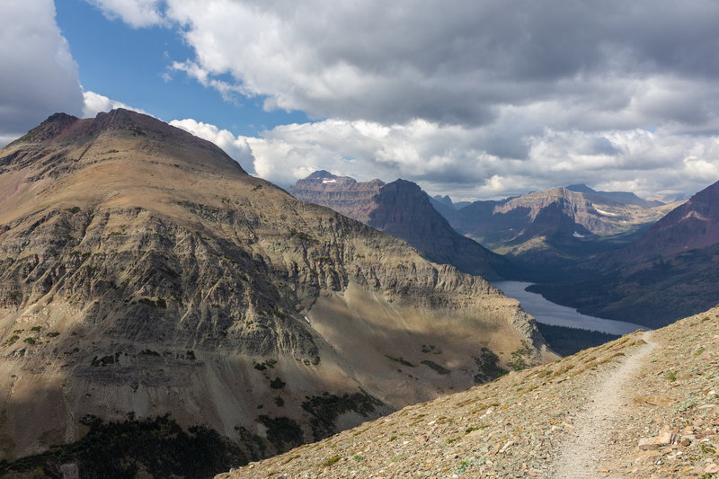 Mount Henry Trail with Two Medicine Lake in the background.