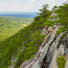 jagged rocks along the ridge