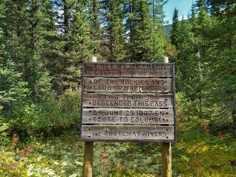 Old historic sign marking Howse Pass National Historic Site.