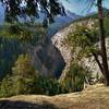 Canyon walls and mountains to the west, are seen from a Canyon Creek Trail lookout.