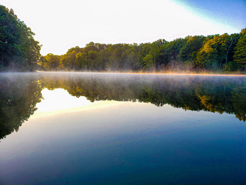 Sunrise overlooking the lake