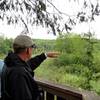 Looking over Lower Hawk's Pond from an elevated view platform.