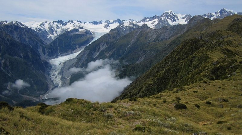 Looking down towards Fox Glacier