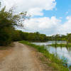 The original channel of the Elm Fork by the maintenance road