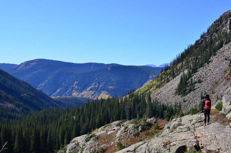 Looking back down the valley