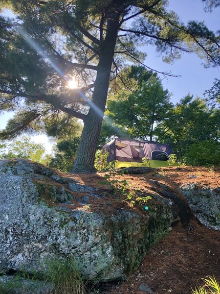 Tent sites are beautifully placed in Voyageurs National Park.