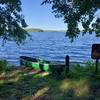 The docking point on the western shore of Grassy Islands South campground.