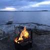 An evening fire on Kabetogama lake.