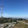 Sutro Tower and Golden Gate Bridge seen from the South Peak of Twin Peaks