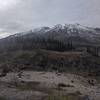 Lunch spot at the Ape Canyon trail junction with Snotel station in view