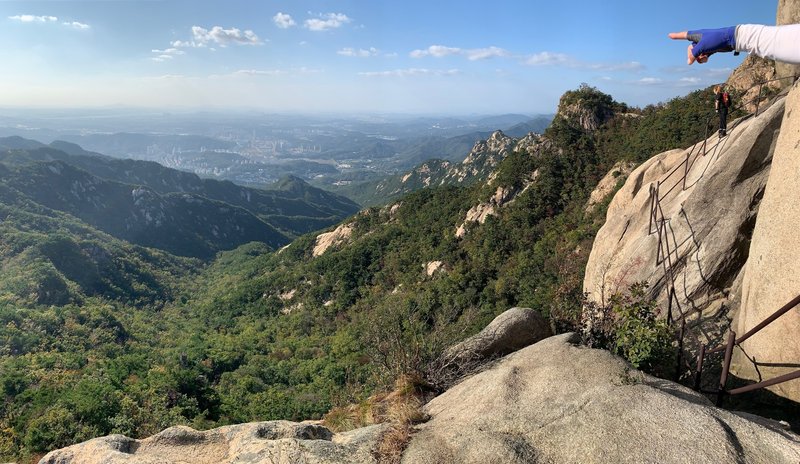 To the right of the photo is some of the exposed slabby terrain here. It is lots of fun!