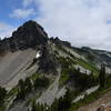 On the unmaintained trail to Plummer Peak, looking toward the Pinnacle Saddle.