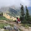 This was a cool place. Heading down the ridge from Constance Pass toward Home Lake.