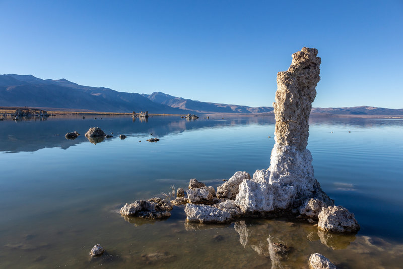 A salt covered rock "finger" on the southern shore of Mono Lake