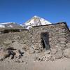 Rock shelter with Hood in background