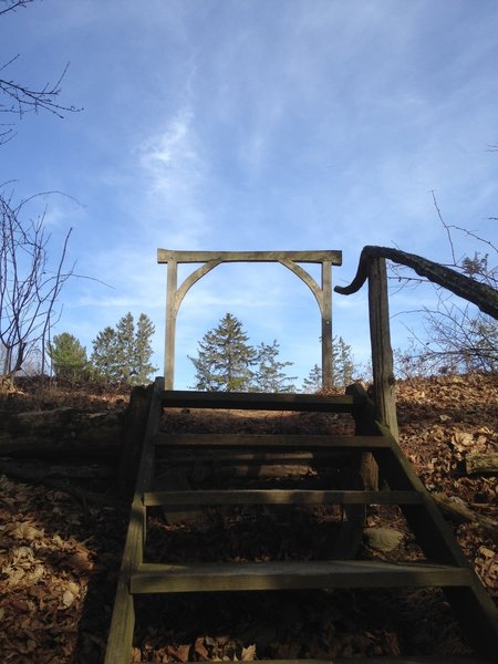 Wooden steps.