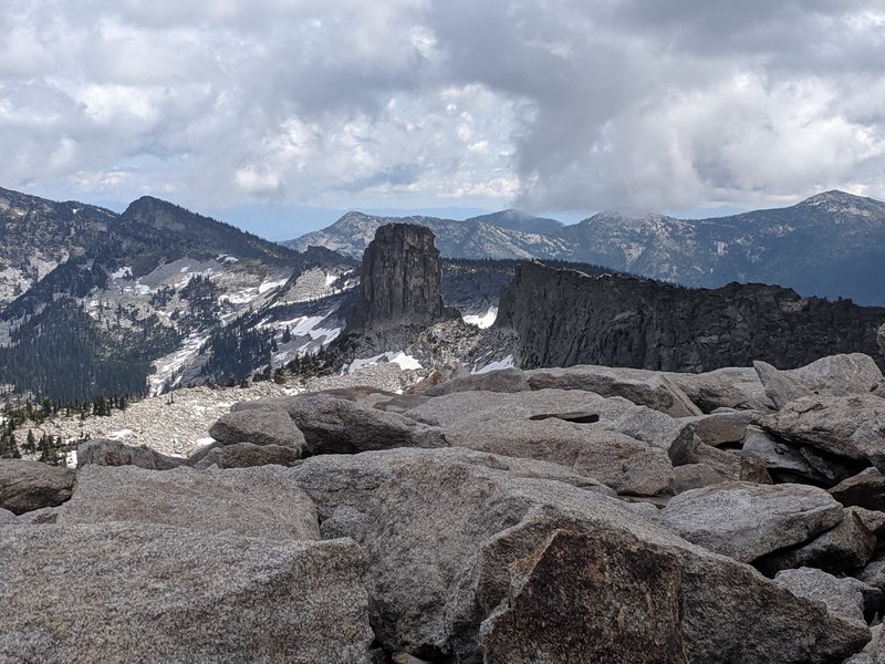 Chimney Rock from the saddle of the trail