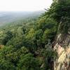 A foggy lookout along the trail